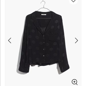 Madewell black floral Jacquard shirt